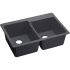 Elkay Quartz Luxe 33" Drop In Offset Double Basin Quartz Composite Kitchen Sink Charcoal