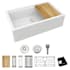 Elkay Quartz Luxe 35-7/8" Farmhouse Single Basin Quartz Composite Kitchen Sink Arctic Fox