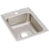 Elkay Lustertone 13-1/2" Drop In Single Basin Stainless Steel Kitchen Sink 1 Faucet Hole