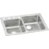 Elkay Gourmet Lustertone Stainless Steel 33" x 22" Double Basin Top Mount Kitchen Sink with Right Primary Bowl and 7-7/8" Depth LR250LS2