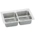 Elkay Lustertone 29" Drop In Double Basin Stainless Steel Kitchen Sink 1 Faucet Hole
