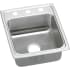 Elkay Gourmet 17" Single Basin Drop In Stainless Steel Bar Sink 2 Faucet Holes (Middle Right)