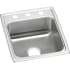 Elkay Lustertone 17" Drop In Single Basin Stainless Steel Bar Sink 1 Faucet Hole