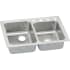Elkay Gourmet 33" Double Basin Drop In Stainless Steel Kitchen Sink 1 Faucet Hole