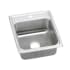 Elkay Gourmet 17" Single Basin Drop In Stainless Steel Kitchen Sink 1 Faucet Hole