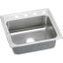 Elkay Gourmet 22" Single Basin Drop In Stainless Steel Kitchen Sink 1 Faucet Hole