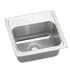 Elkay Gourmet 17" Single Basin Drop In Stainless Steel Kitchen Sink 1 Faucet Hole