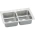 Elkay Gourmet 25" Double Basin Drop In Stainless Steel Kitchen Sink 1 Faucet Hole