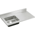 Elkay Gourmet Lustertone Stainless Steel 48" x 25" Single Left Basin Sink top Kitchen Sink with 7-1/2 Depth 3 Faucet Holes