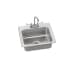 Elkay Utility Sink Topmount 18 Gauge Single Bowl (LR2219) and Utility Faucet Gooseneck Spout with Single Hole Concealed Deck Mount (LK406GN04T4) Stainless Steel