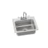 Elkay Utility Sink Topmount 18 Gauge Single Bowl Includes All Supply Lines (LR2219) and Utility Faucet Gooseneck Spout with Single Hole Concealed Deck Mount (LK406GN04T4) Stainless Steel