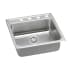 Elkay Gourmet Kitchen Sink 22" x 22" Drop In Stainless Steel Single Basin with 4-1/2" Basins 1 Faucet Hole