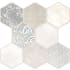 Emser Tile Virtue - 17" x 18" Hexagon Floor Tile - Satin Visual - Sold by Carton (14.43 SF/Carton) Ivory