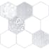 Emser Tile Virtue - 17" x 18" Hexagon Floor Tile - Satin Visual - Sold by Carton (14.43 SF/Carton) White