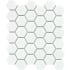Emser Tile Influence - 11" x 13" Hexagon Geometric Mosaic Wall Tile - Glossy Tile Visual - Sold by Piece (0.96 SF/Sheet) White