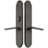 Emtek Sandcast Bronze Door Configuration 2 or 4 Half Inactive Half Passage Multi Point Trim with American Cylinder Above Handle Medium Bronze