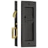 Emtek Modern Rectangular 7-1/4 Inch Privacy Mortise Pocket Door Lock for 1-3/8" Thick Doors Flat Black