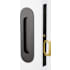 Emtek Narrow Oval 7-1/4" Tall Passage Pocket Door Pull Flat Black