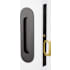 Emtek Narrow Oval 7-1/4 Inch Tall Passage Mortise Pocket Door Pull for 1-3/8" Thick Doors Flat Black
