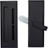 Emtek Modern Rectangular Barn Door Privacy Lock and Flush Pull Flat Black