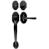 Emtek Nashville Single Cylinder Keyed Entry Classic Brass Handleset Flat Black