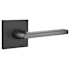 Emtek Helios Left Handed Passage Door Lever Set with Square Rose Flat Black