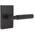 Emtek-520HA-T-Bar Stem with Rectangular Rose in Flat Black
