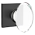 Emtek Hampton Glass Privacy Door Knobset with Brass Rosette Flat Black