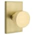 Emtek Round Knobset Privacy Door Knob Set with Modern Rectangular Rose Satin Brass