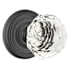 Emtek Diamond Crystal Privacy Knobset with Brass Rosette Flat Black