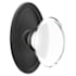 Emtek Hampton Glass Privacy Knobset with Brass Rosette Flat Black