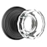 Emtek Lowell Crystal Privacy Door Knob Set with Brass Rosette Flat Black