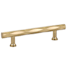 Emtek Tribeca 8 Inch Center to Center Bar Cabinet Pull from the Art Deco Collection Satin Brass