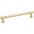 Emtek Jasper 6 Inch Center to Center Bar Cabinet Pull from the Industrial Modern Collection Satin Brass