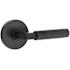 Emtek Knurled Passage Door Lever Set from the SELECT Brass Collection with Concealed Screws Flat Black
