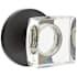 Emtek Modern Square Crystal Passage Door Knobset with Brass Rosette with Concealed Screws Flat Black