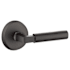 Emtek Bryce Privacy Door Lever Set with Concealed Screws from the Rustic Sandcast Bronze Collection Flat Black Bronze
