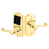 Emtek EMTouch Electronic Touchscreen Keypad Door Lever Set from the Classic Brass Collection Lifetime Polished Brass