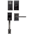 Emtek Single Cylinder Solid Brass Electronic Keypad Handleset with Apollo Exterior Grip from the Brass Modern Collection Flat Black