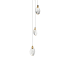 ET2 Pebble 4 Light 8" Wide LED Suspension Multi Light Pendant Black / Polished Gold