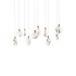 ET2 Pebble 13 Light 36" Wide LED Suspension Linear Pendant Black / Polished Gold