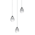 ET2 Dewdrop 15" Wide LED Multi Light Pendant with Smoke Shades Black
