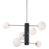 ET2 Cog 7 Light 30" Wide Chandelier Black / Satin Nickel