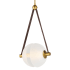 ET2 Dispatch 12" Wide LED Pendant with Leather Accents Natural Aged Brass