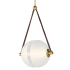 ET2 Dispatch 16" Wide LED Pendant with Leather Accents Natural Aged Brass