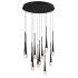 ET2 Pierce 25" Wide LED Crystal Multi Light Pendant Black