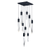 ET2 Quartz 9 Light 16" Wide LED Multi Light Pendant Black