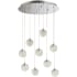 ET2 Orb II 22" Wide LED 9 Light Pendant with Crystal Bubble Glass Shades Polished Chrome