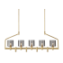 Eurofase Lighting Decato 5 Light 42" Wide Linear Chandelier Brushed Gold