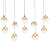 Eurofase Lighting Iissa 47" Wide Linear Chandelier Gold / Amber Glass